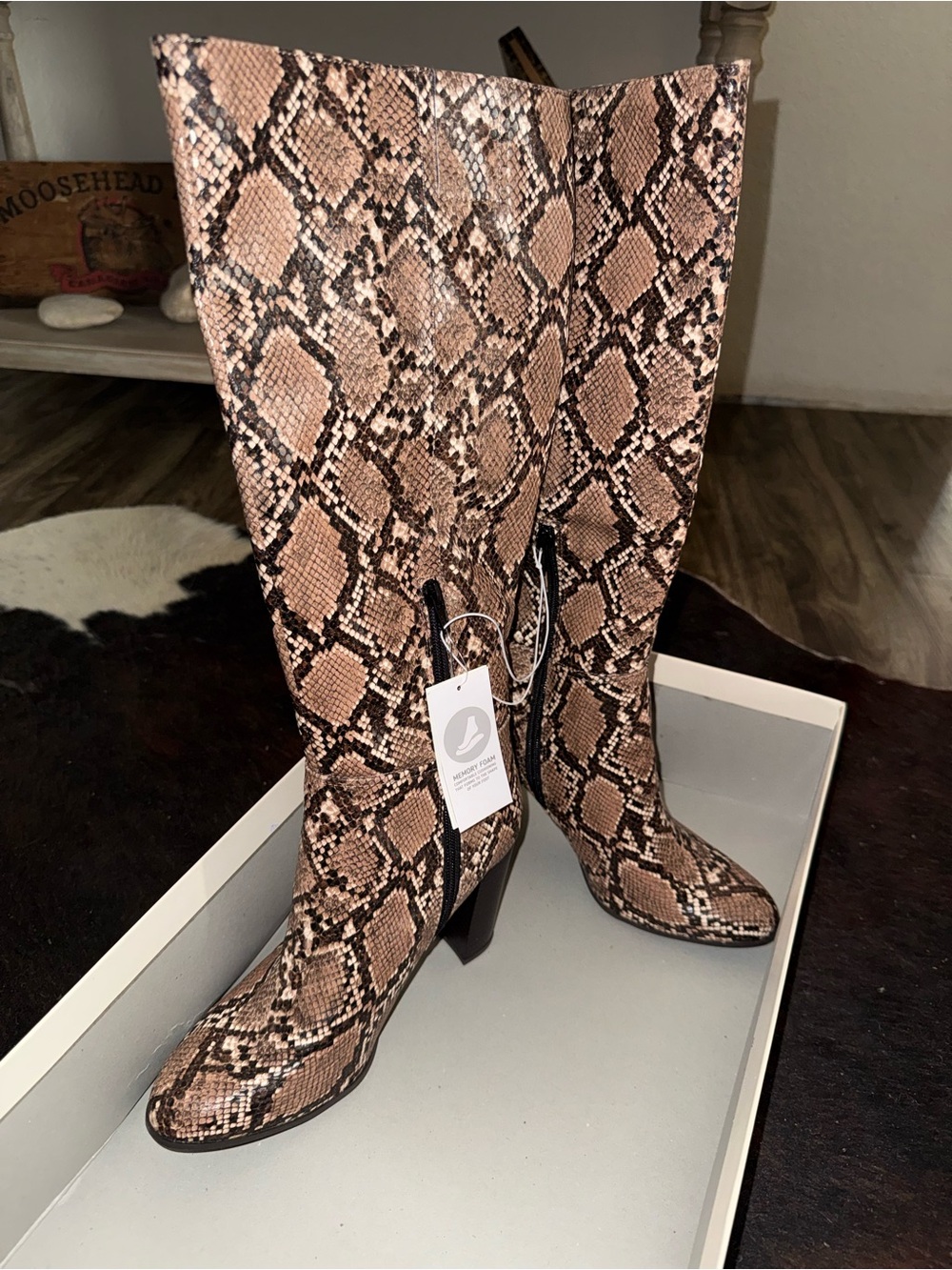 a new day Brown Snake-Print Ankle Boots - Picture 4 of 6